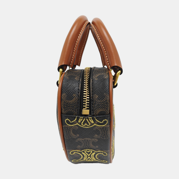Coated Canvas Shoulder Bag Black