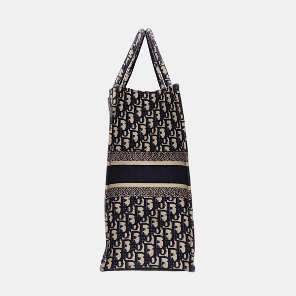 Book Tote Large Oblique Canvas Beige