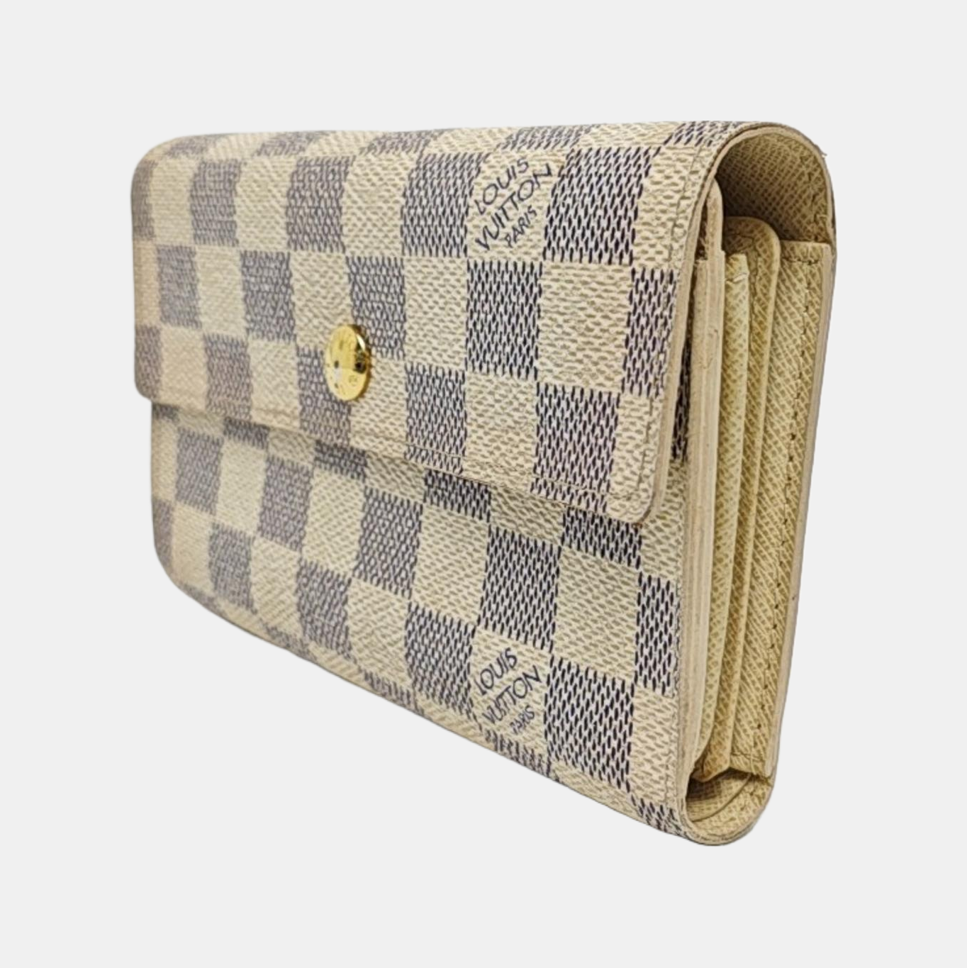 ALEXANDRA Damier Azur Coated Canvas White Wallet