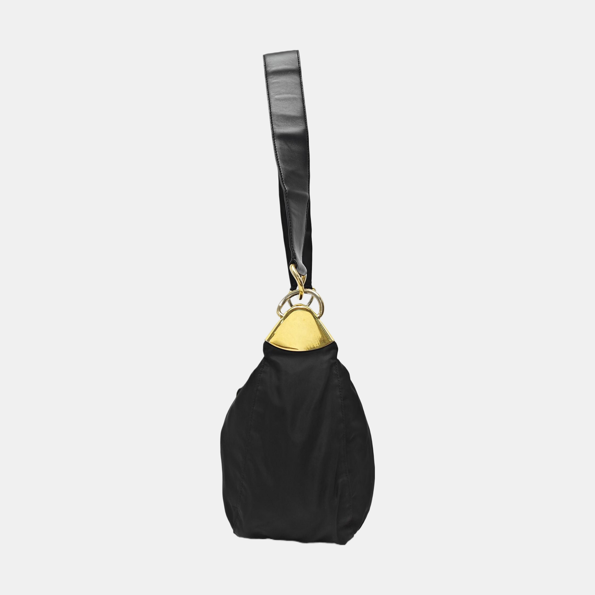 Nylon Shoulder Bag Black