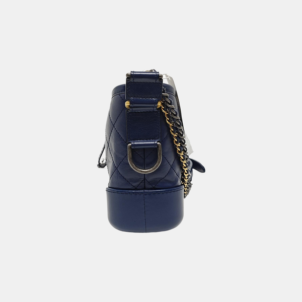 Authenticated pre-owned  GABRIELLE Small Quilted Calfskin Blue - Shoulder Bag at Looply