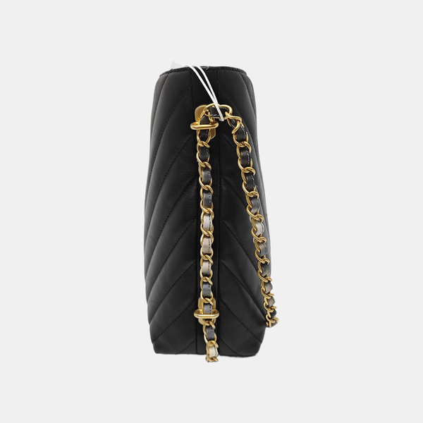 Chevron Lambskin Black