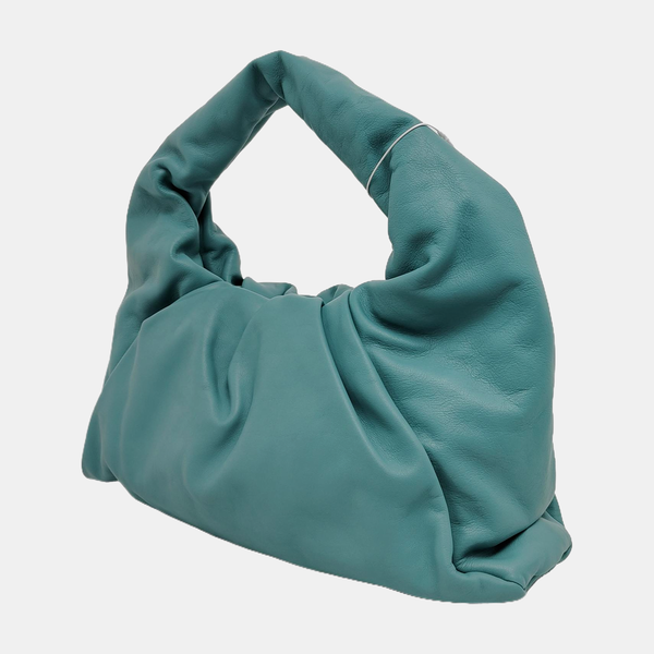 Authenticated pre-owned  The Pouch Calfskin Blue - Top Handle Bag at Looply