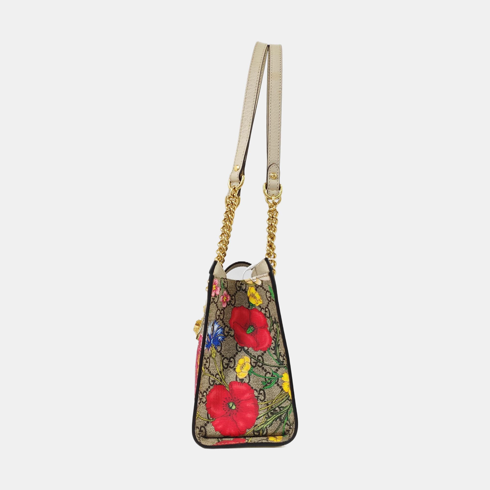 Padlock Small Monogram Coated Canvas Beige