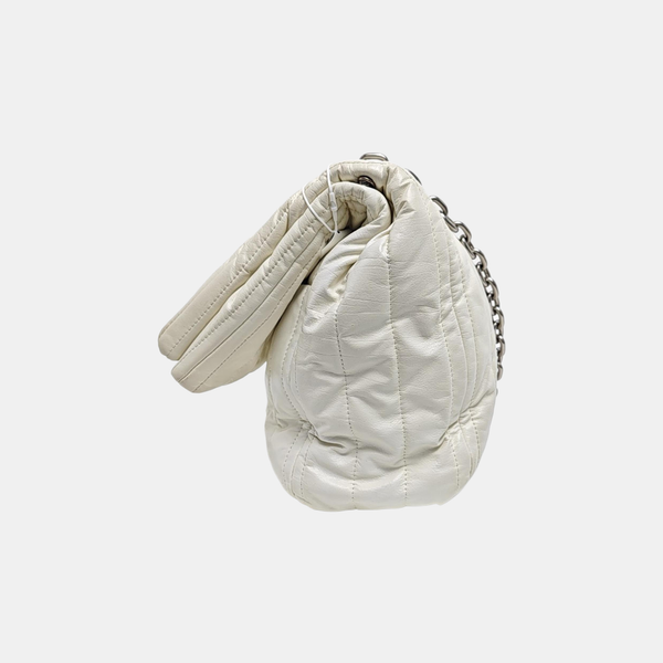 BB Quilted Calfskin White