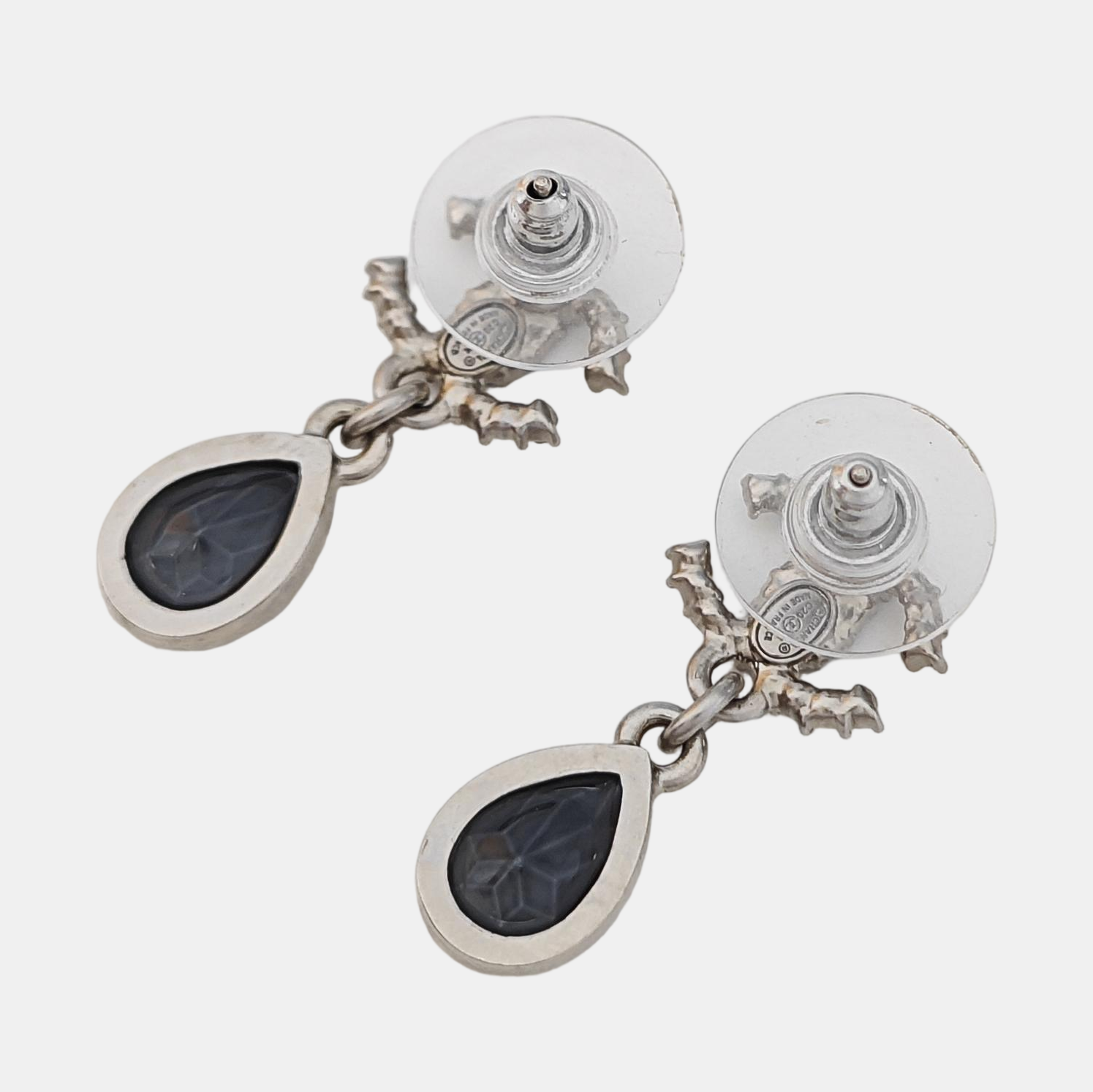 CC Logo Lab-Grown Diamond Silver Stud Earrings