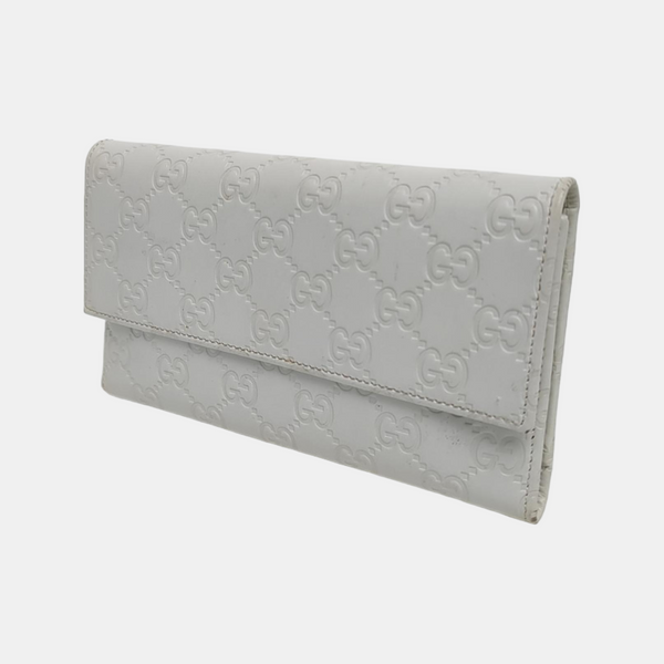 Signature Monogram Calfskin White Wallet