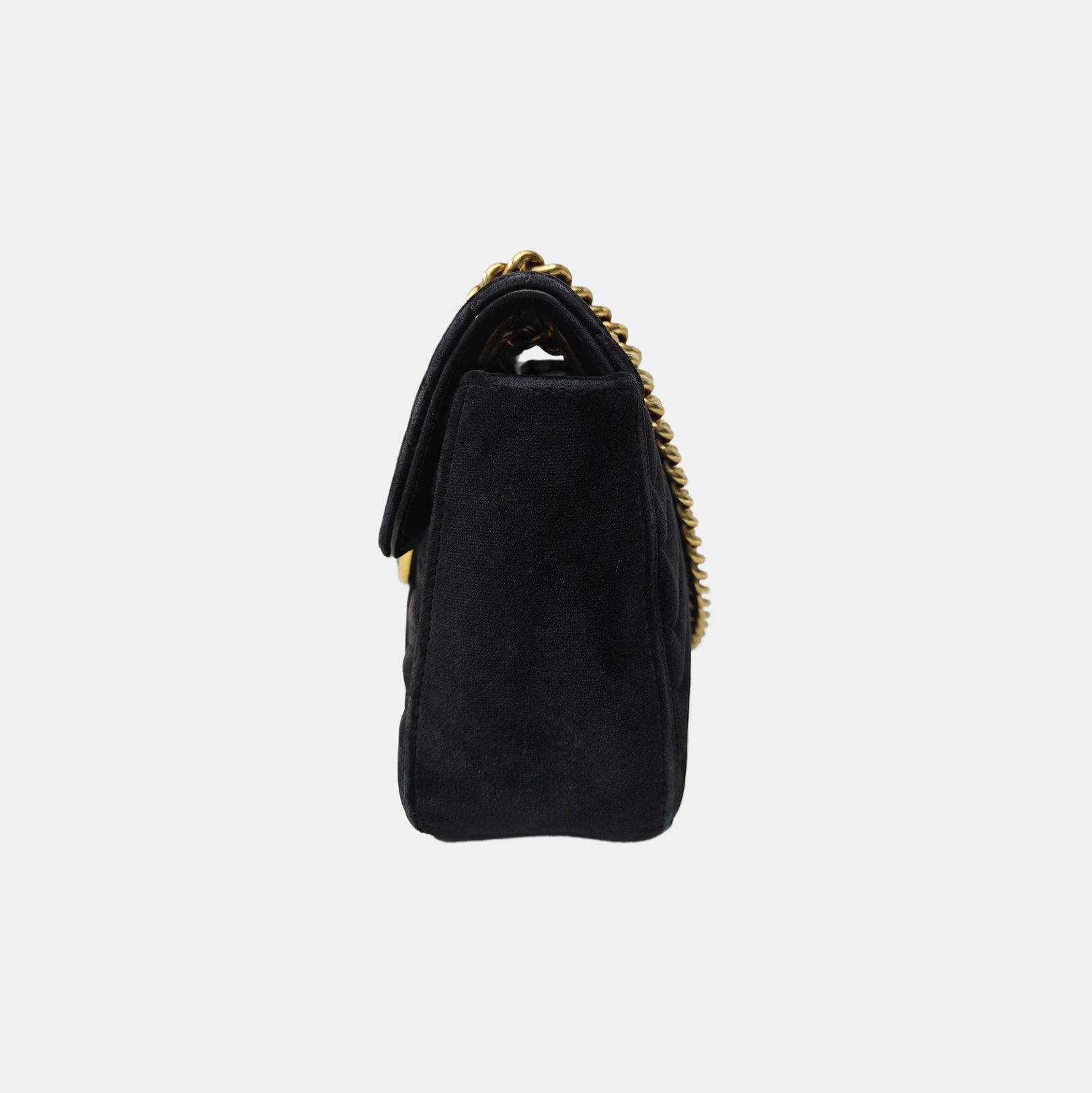 GG Marmont Medium Quilted Velvet Black