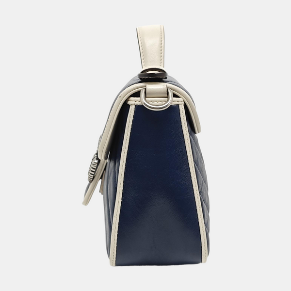 GG Marmont Mini Quilted Calfskin Blue