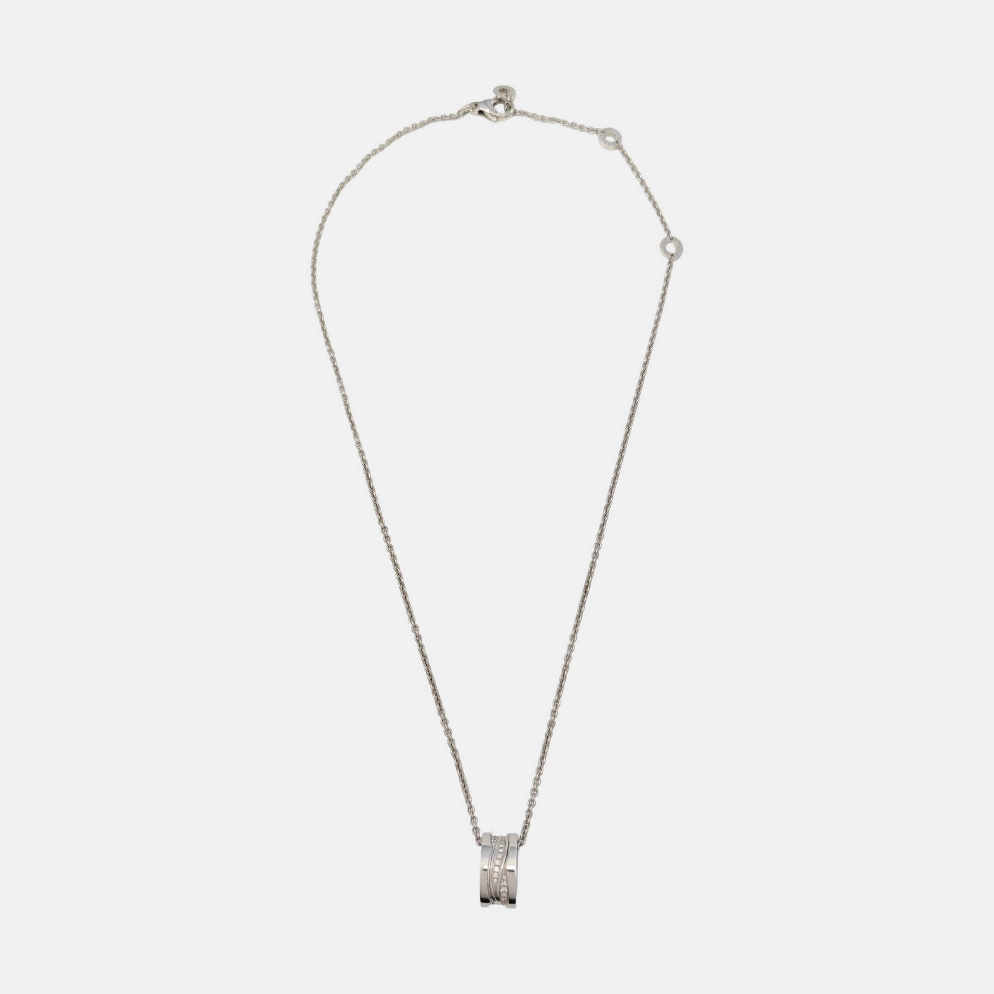 B.ZERO1 18k White Gold Silver Necklace