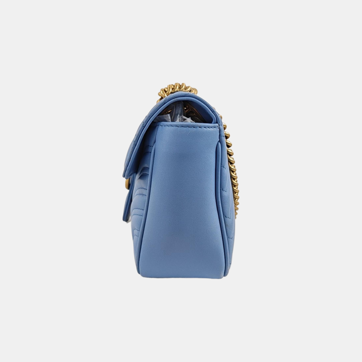 GG Marmont Medium Quilted Calfskin Blue