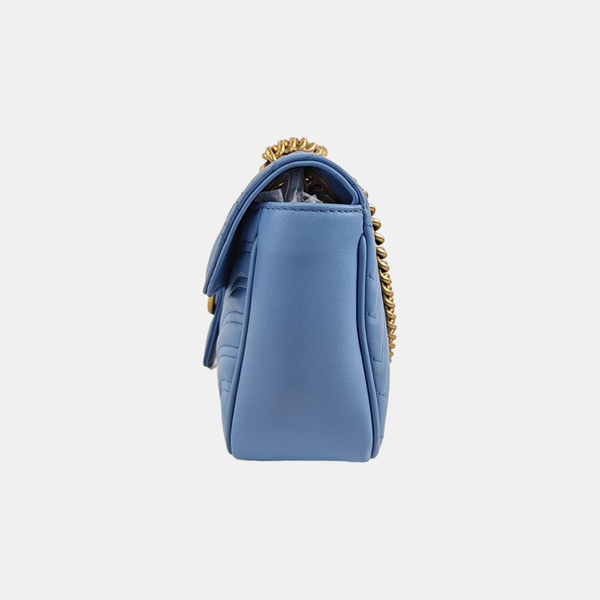 GG Marmont Medium Quilted Calfskin Blue