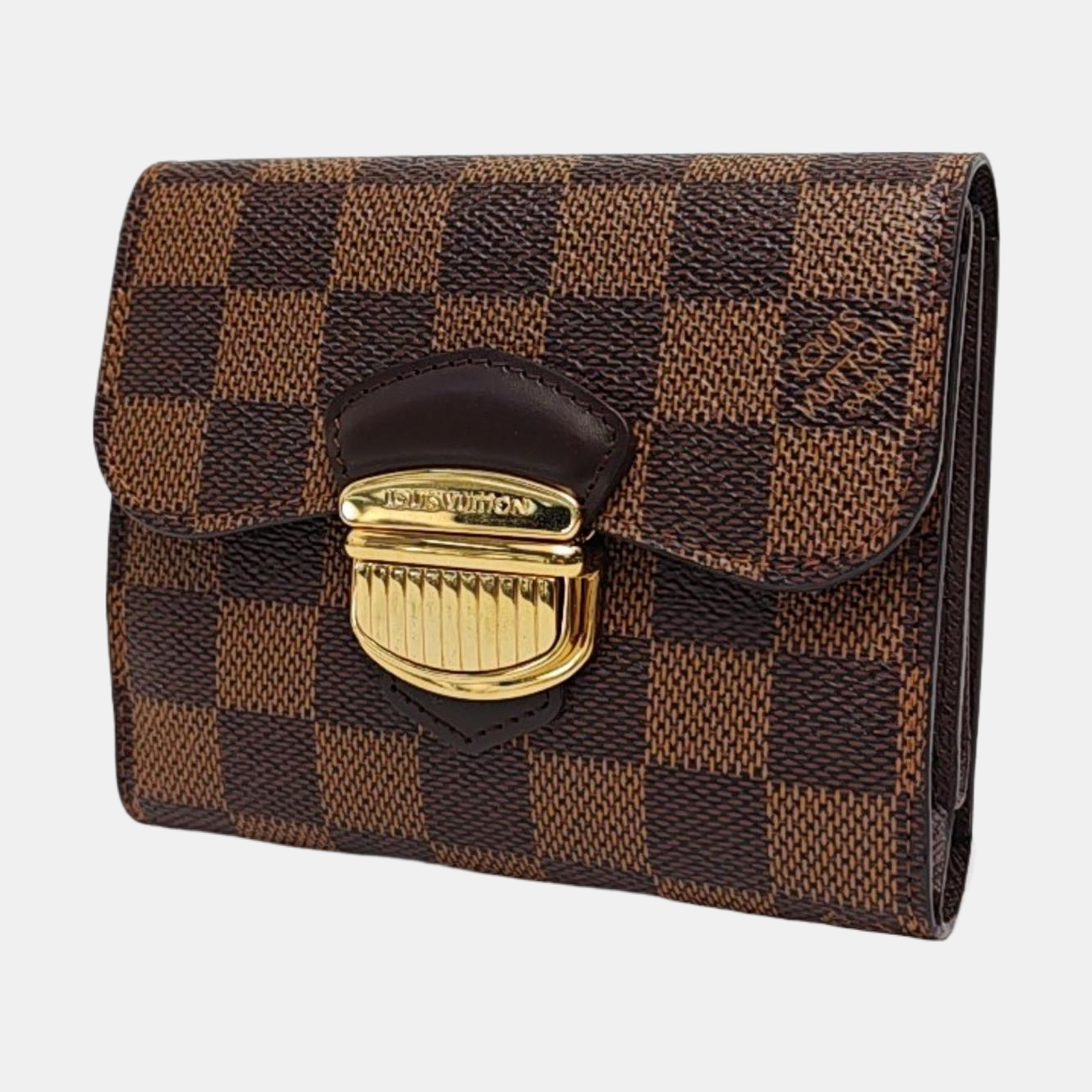 JOEY Damier Ebene Coated Canvas Brown Wallet