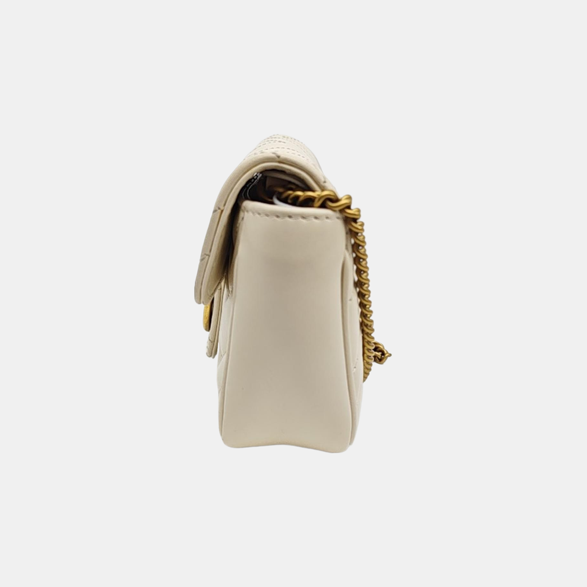 GG Marmont Mini Quilted Calfskin White