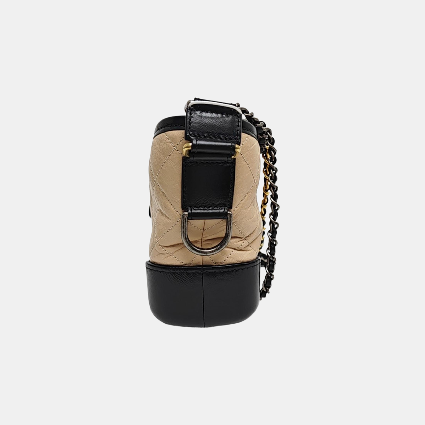 GABRIELLE Small Quilted Calfskin Beige