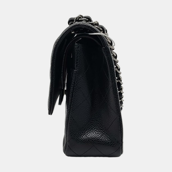 CLASSIC FLAP Medium Quilted Grained Calfskin Black