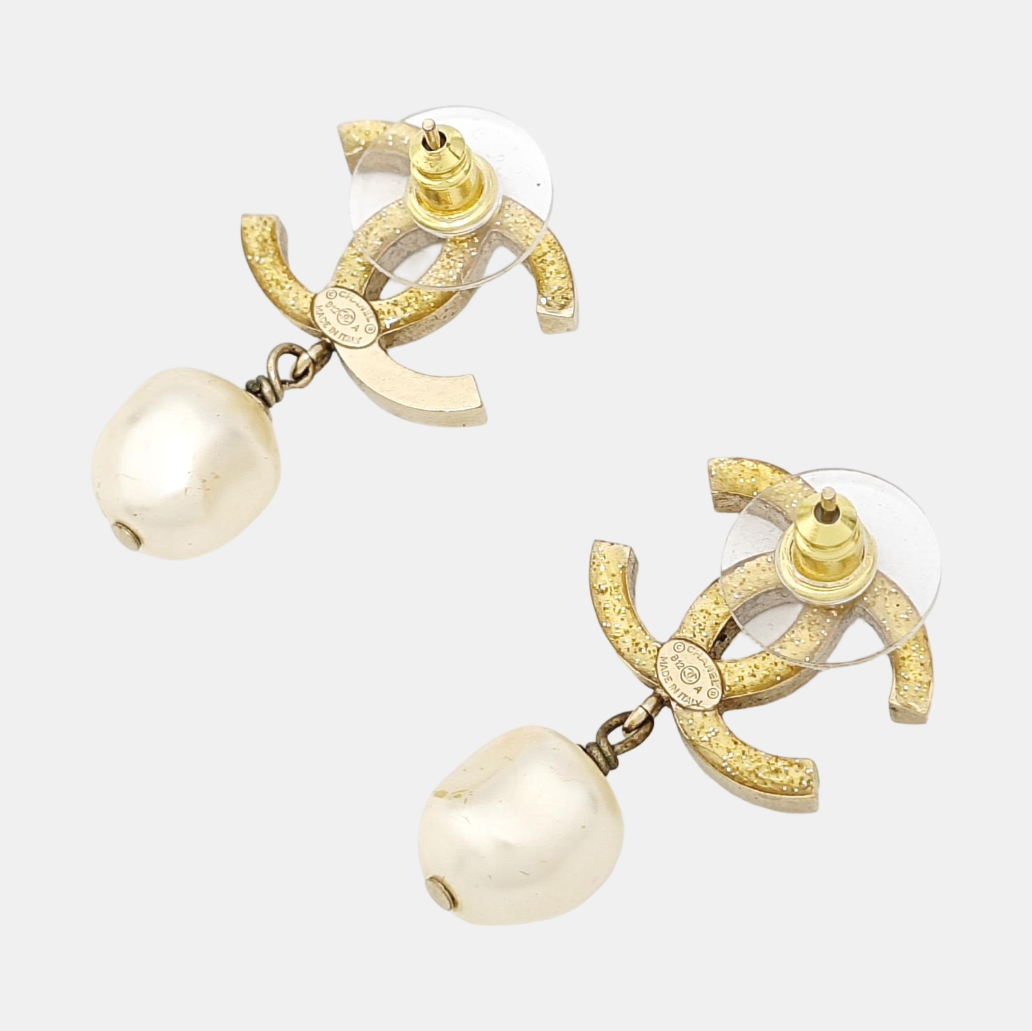 CC Logo Metal Gold Earrings