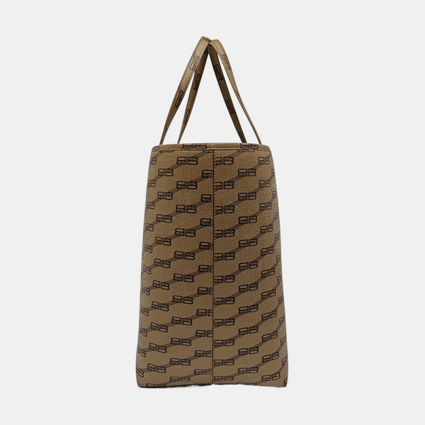 Coated Canvas Tote Bag Brown
