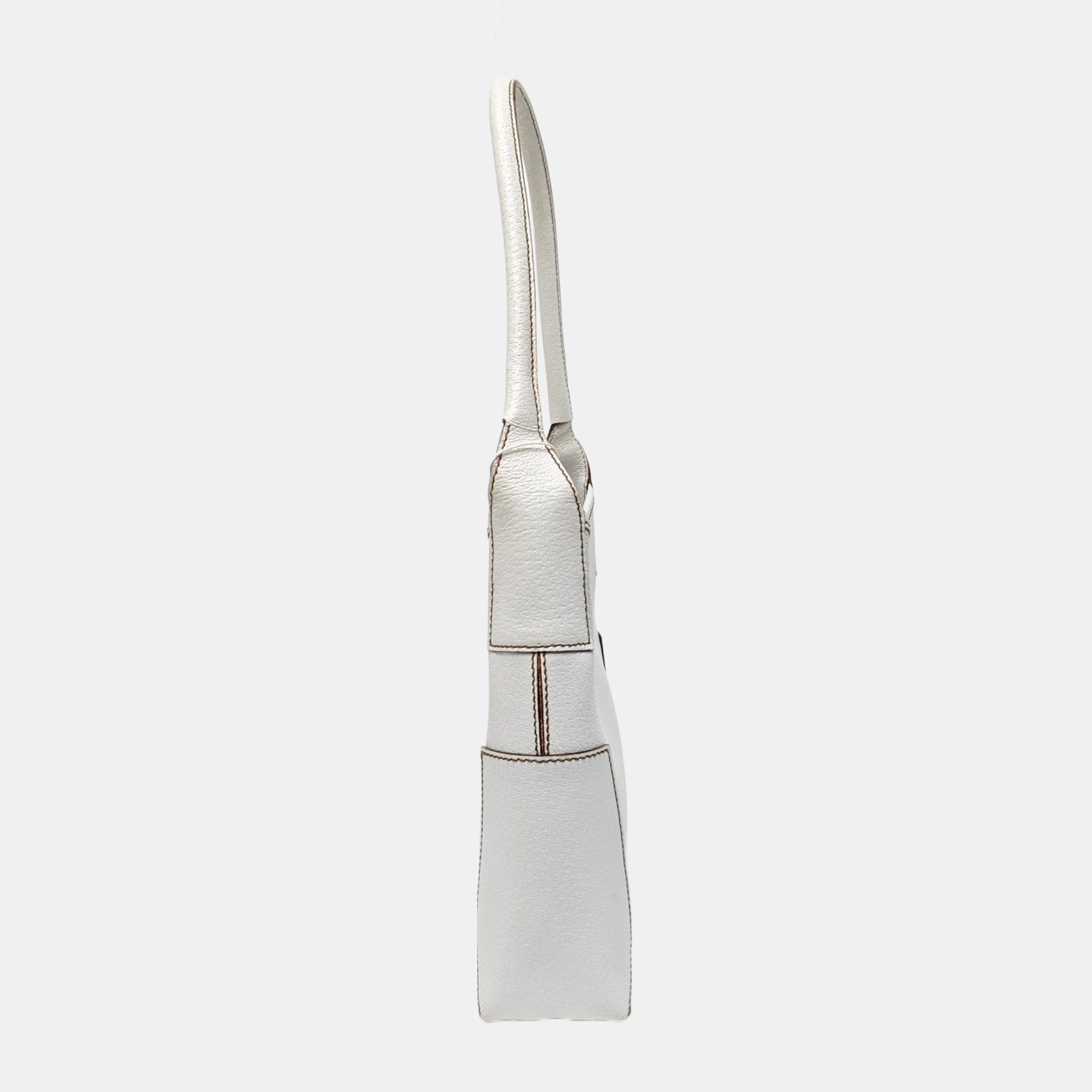 Calfskin Top Handle Bag White