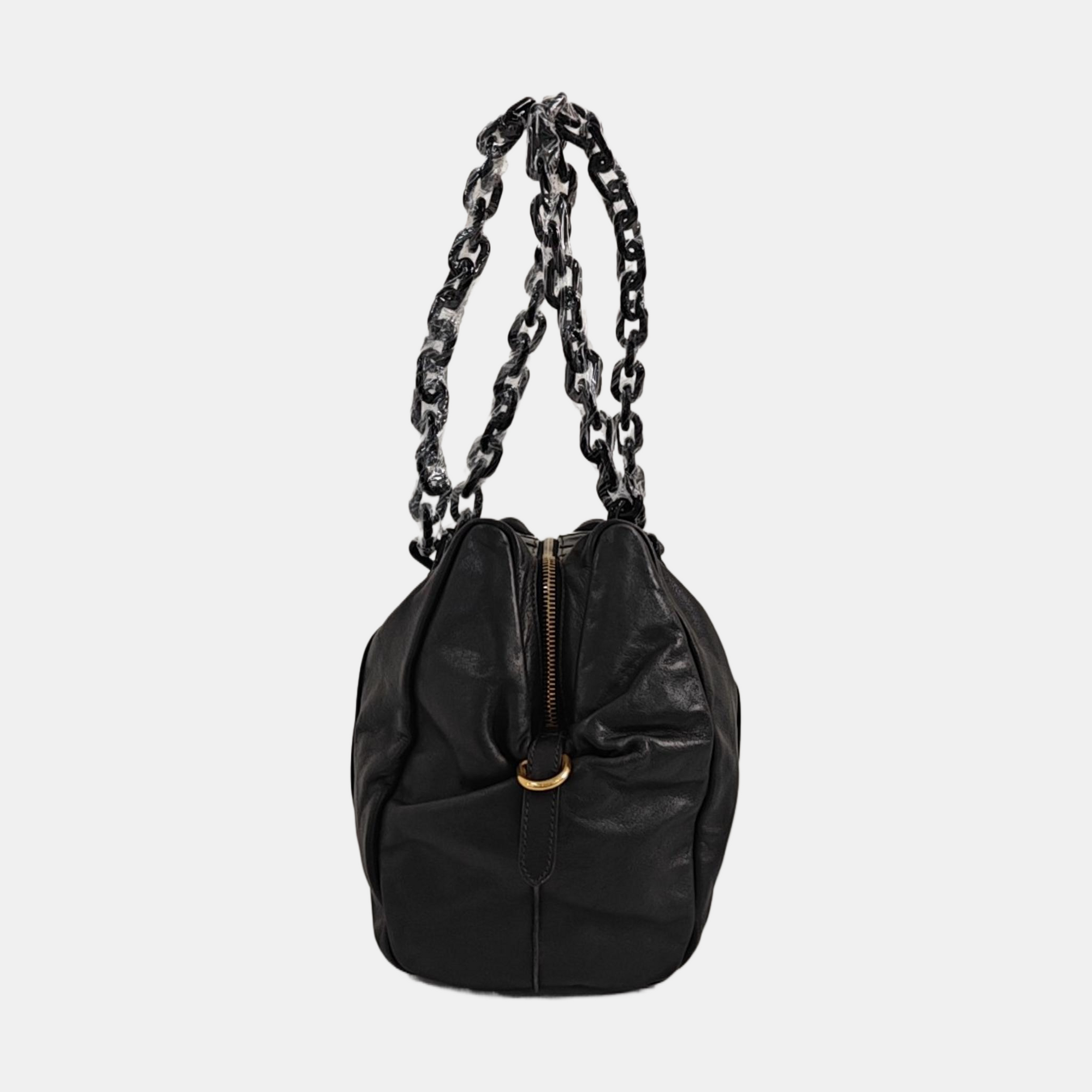Quilted Calfskin Shoulder Bag Black