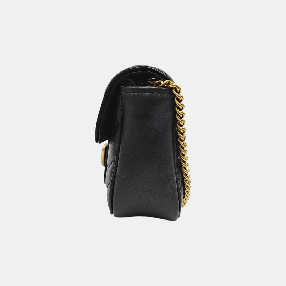 GG Marmont Mini Quilted Calfskin Black