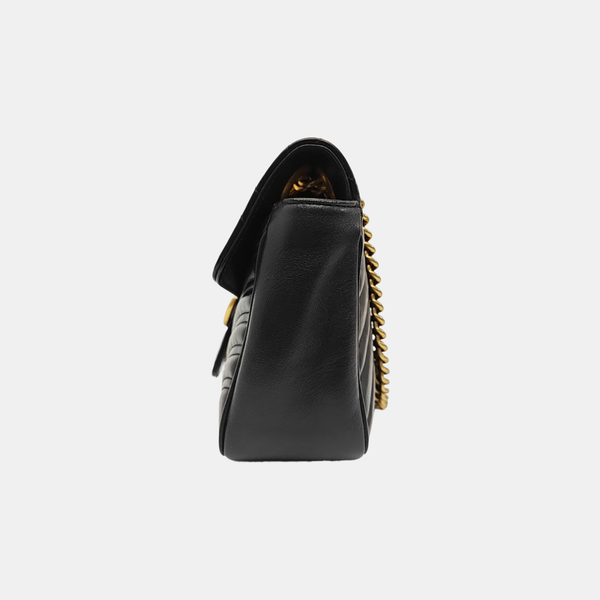 GG Marmont Medium Quilted Calfskin Black
