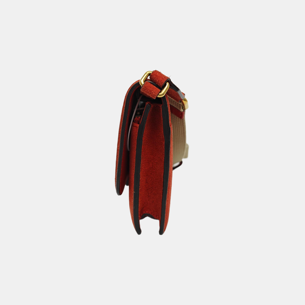 Suede Shoulder Bag Red