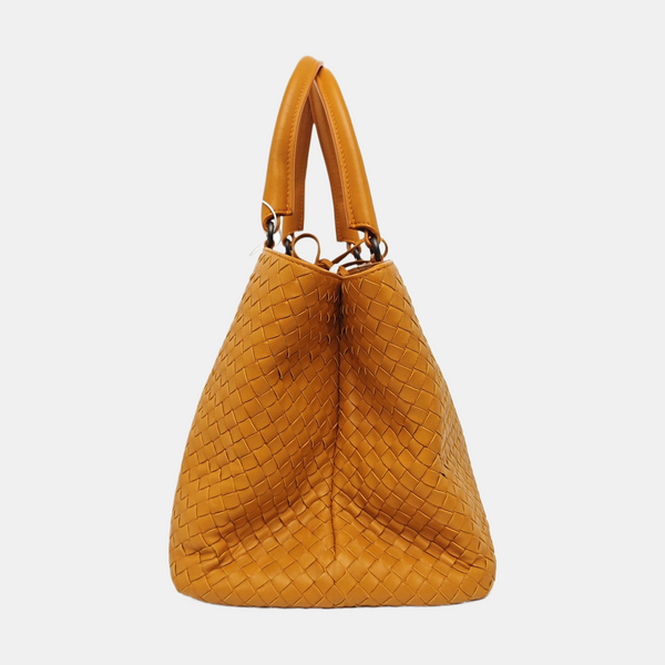 Lambskin Top Handle Bag Orange