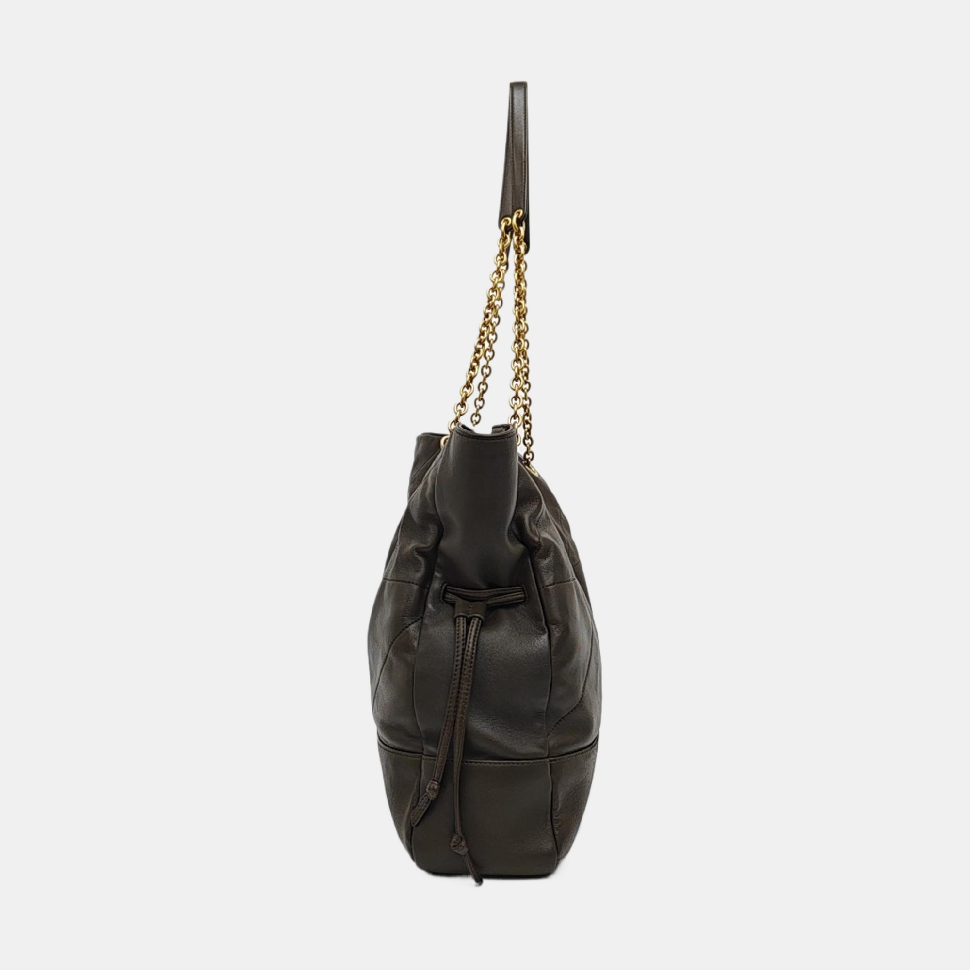 JAMIE SHOPPING Medium Quilted Lambskin Gray