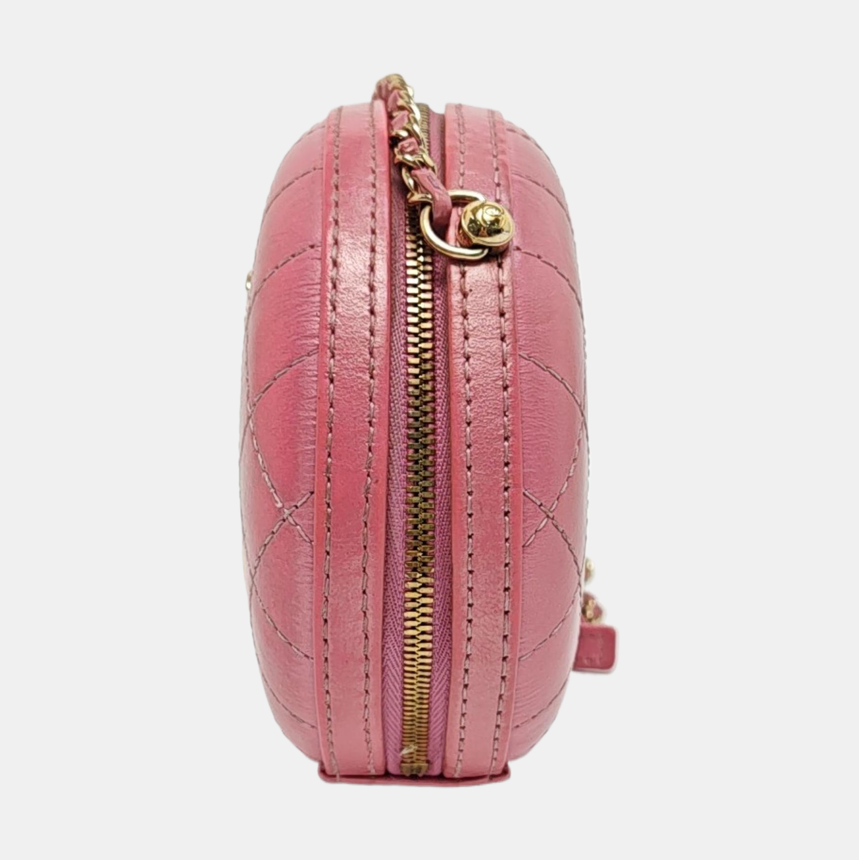 ROUND Quilted Lambskin Pink