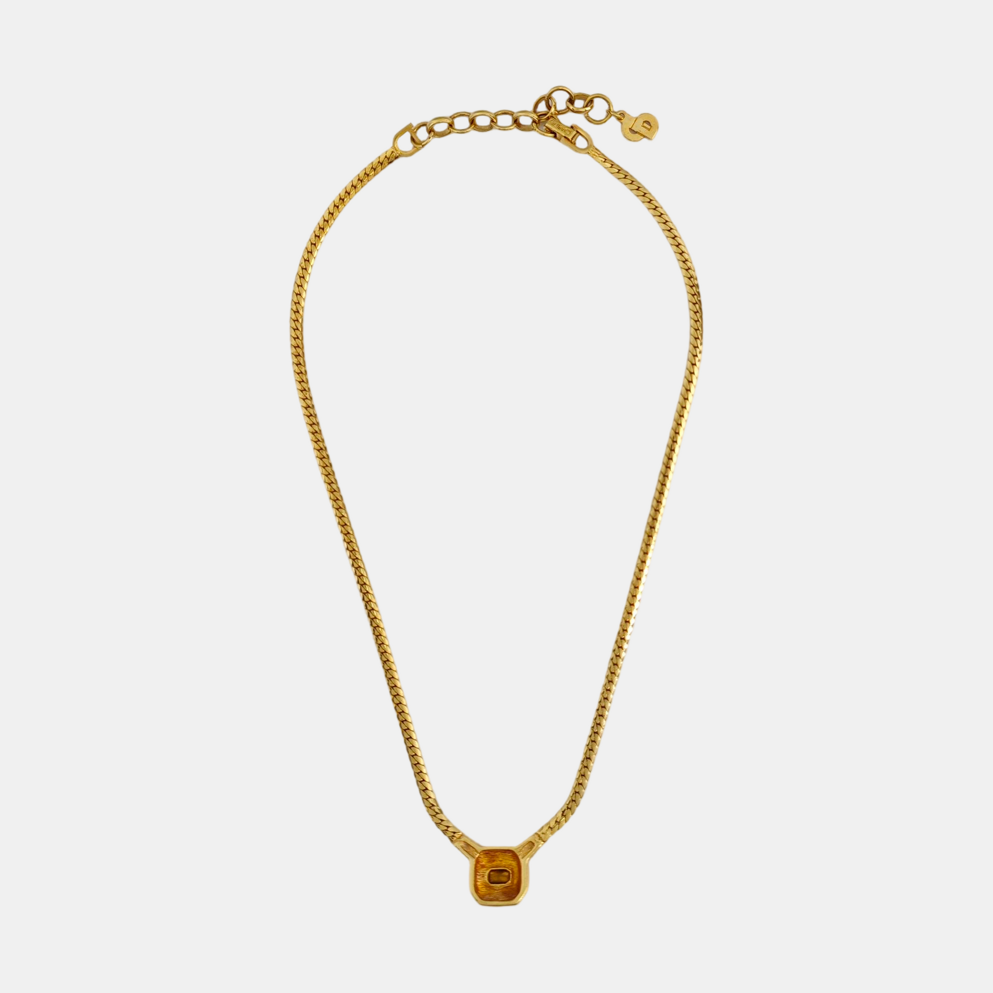 Dior Oblique Metal Gold Necklace