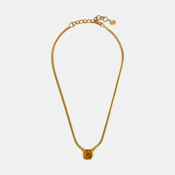 Dior Oblique Metal Gold Necklace