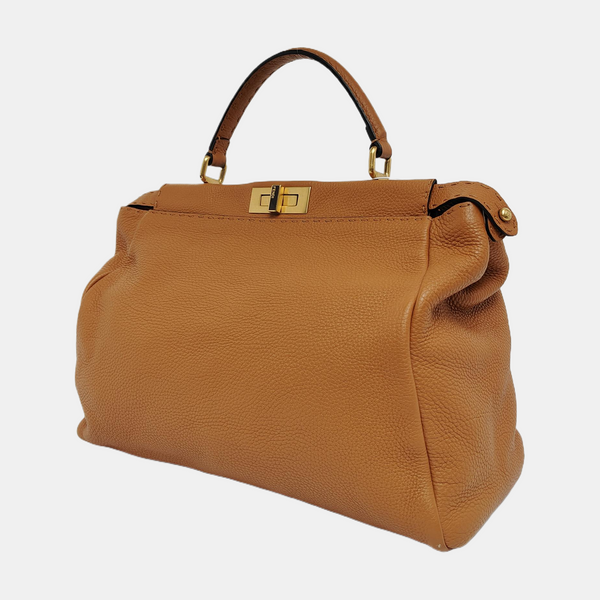 Authenticated pre-owned  Peekaboo Large Calfskin Brown - Tote Bag at Looply