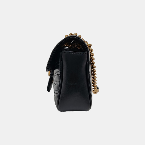 GG Marmont Small Quilted Calfskin Black