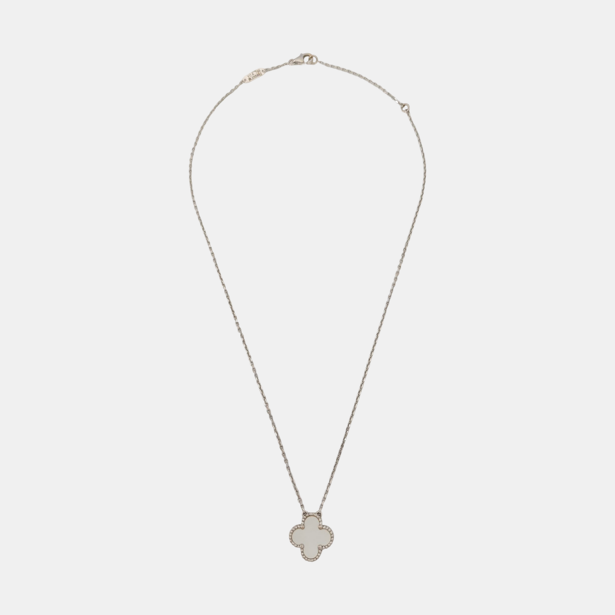 Vintage Alhambra 18k White Gold Silver Necklace