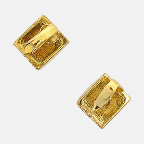 Metal Gold Clip On Earrings