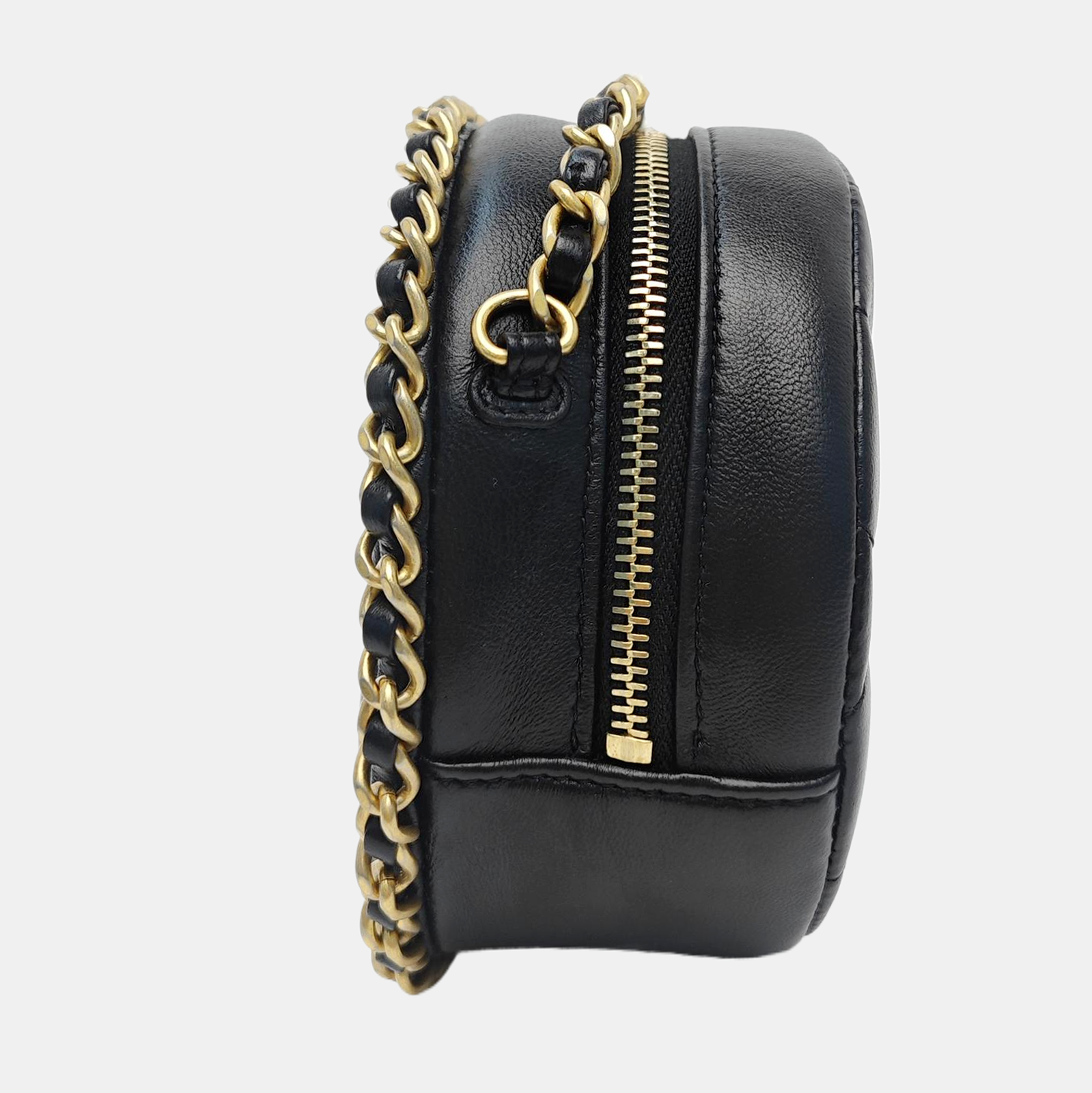 Quilted Lambskin Shoulder Bag Black