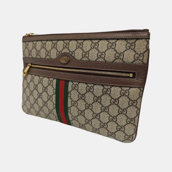 Ophidia Large Monogram Coated Canvas Beige