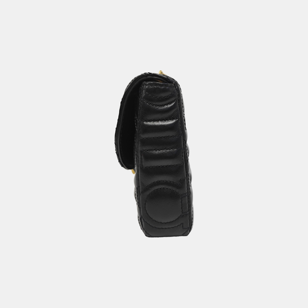 Gancini Quilted Calfskin Black