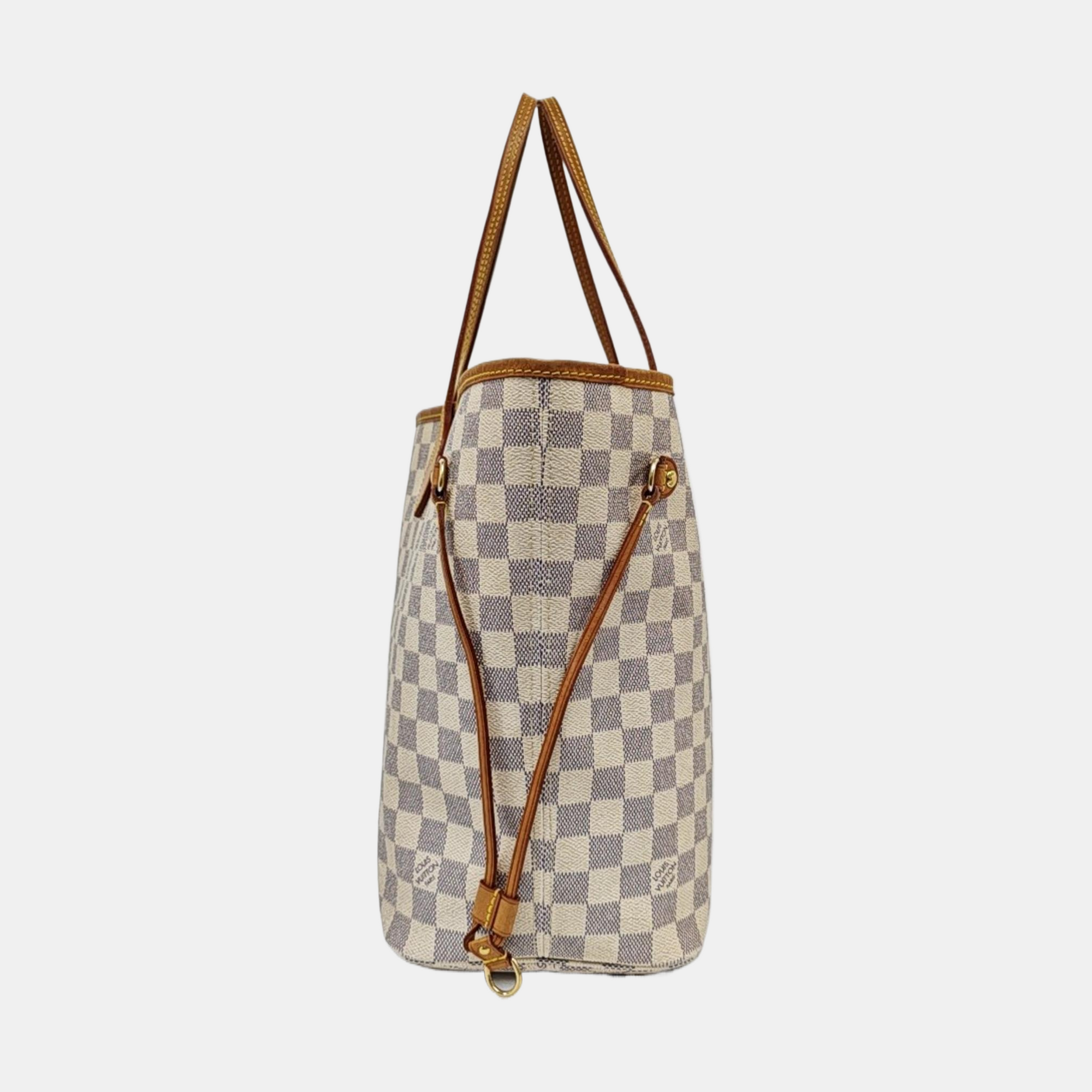Authenticated pre-owned  NEVERFULL MM Damier Azur Coated Canvas White - Tote Bag at Looply