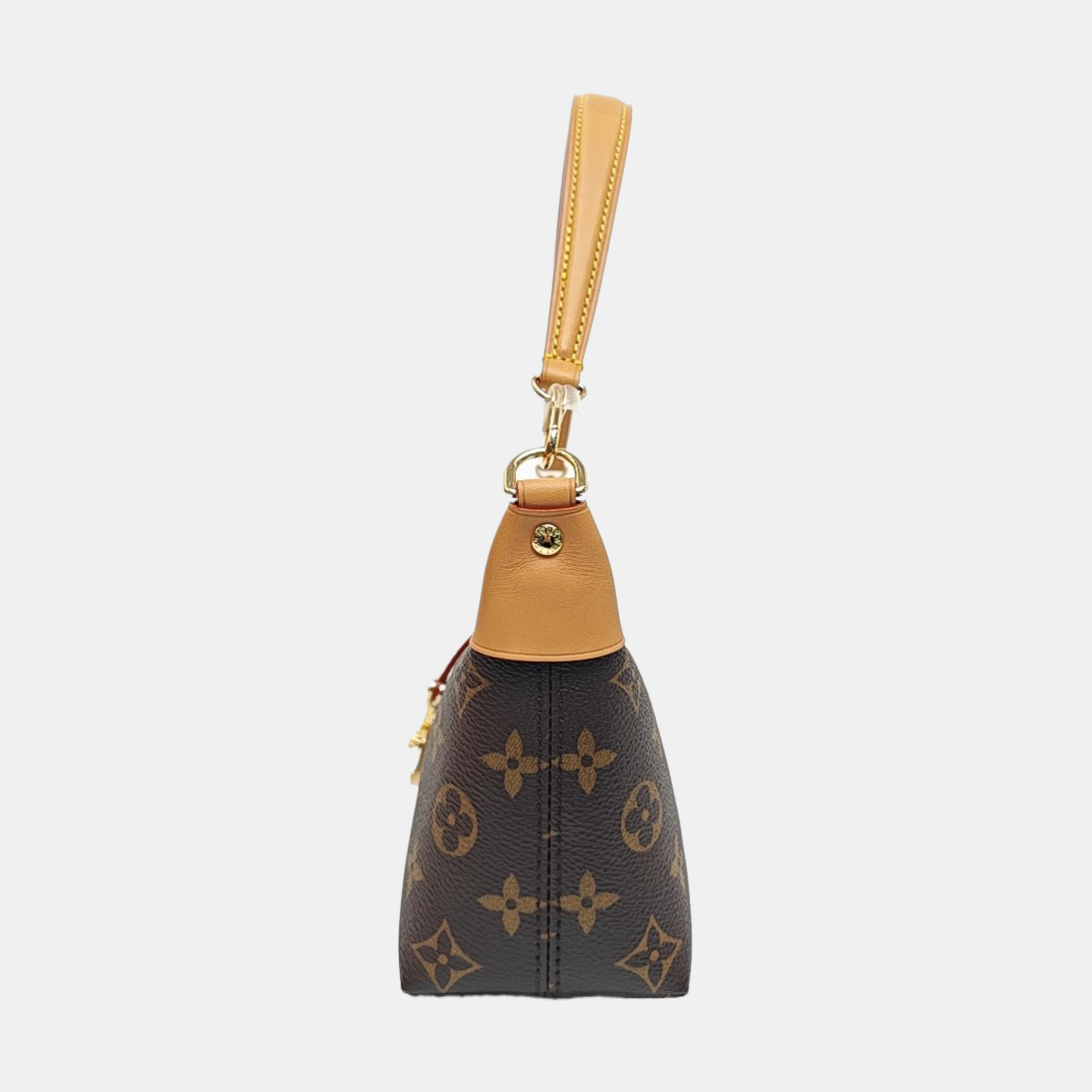 Pochette Mia Monogram Coated Canvas Brown