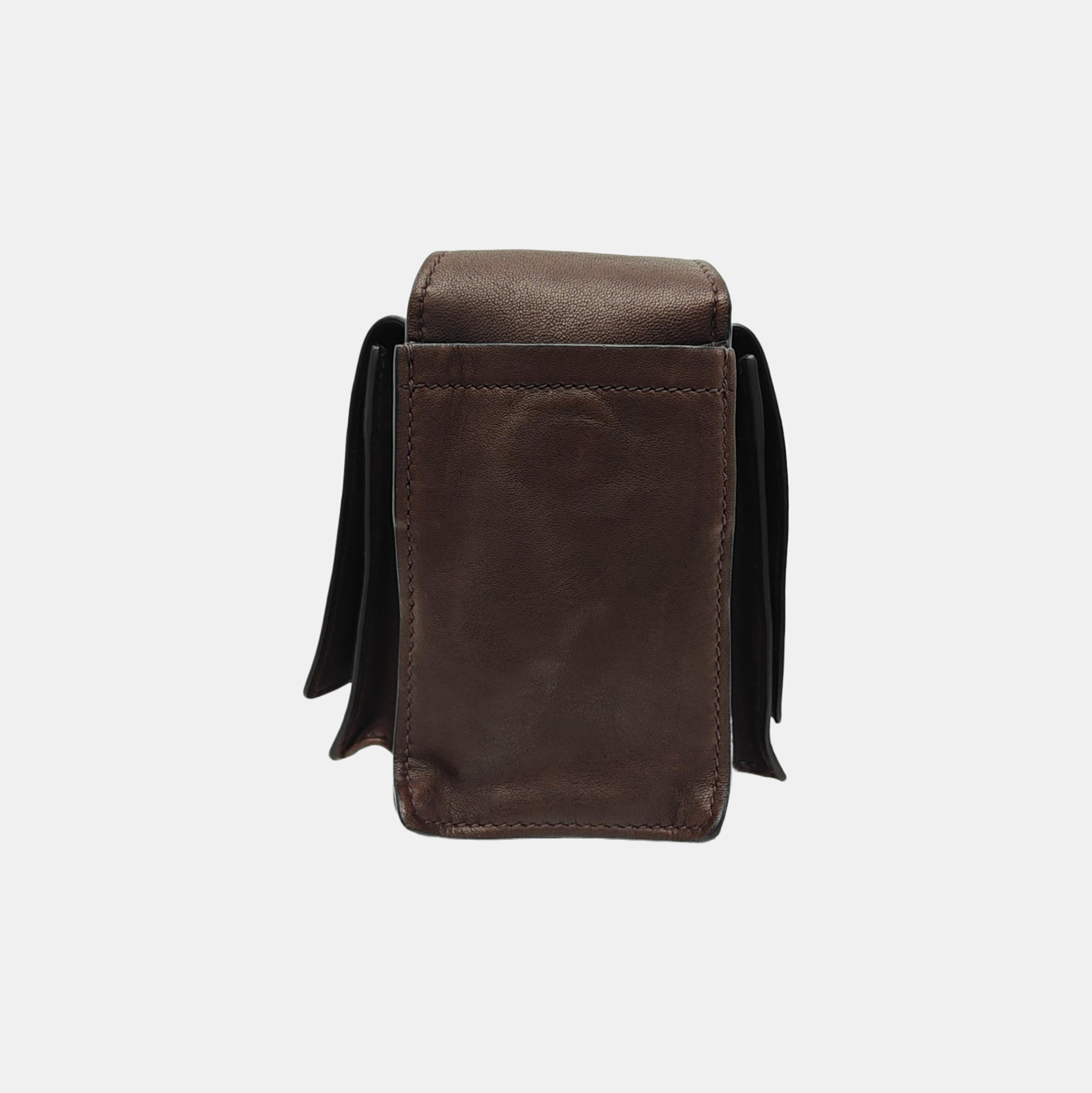 Lambskin Shoulder Bag Brown