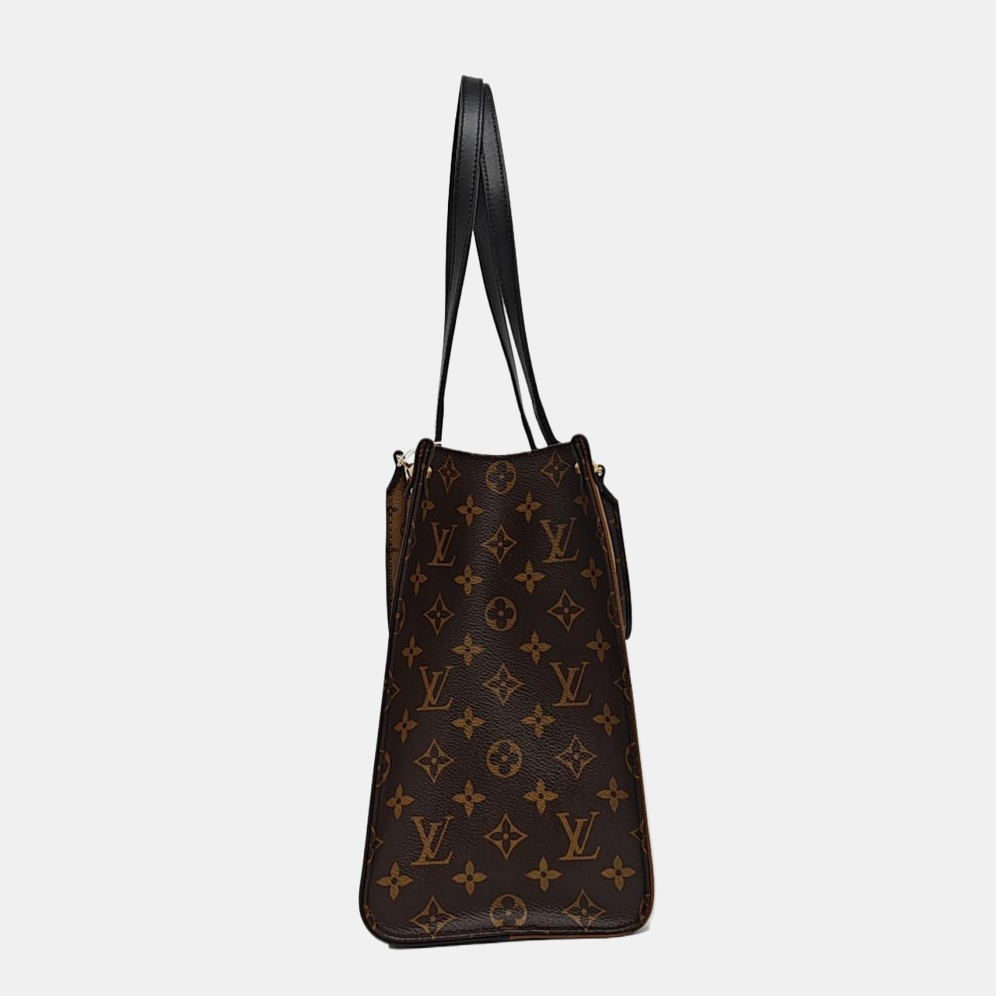 ONTHEGO MM Monogram Coated Canvas Brown