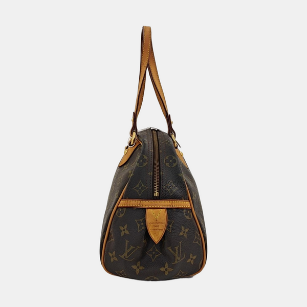 MONTORGUEI PM Monogram Coated Canvas Brown
