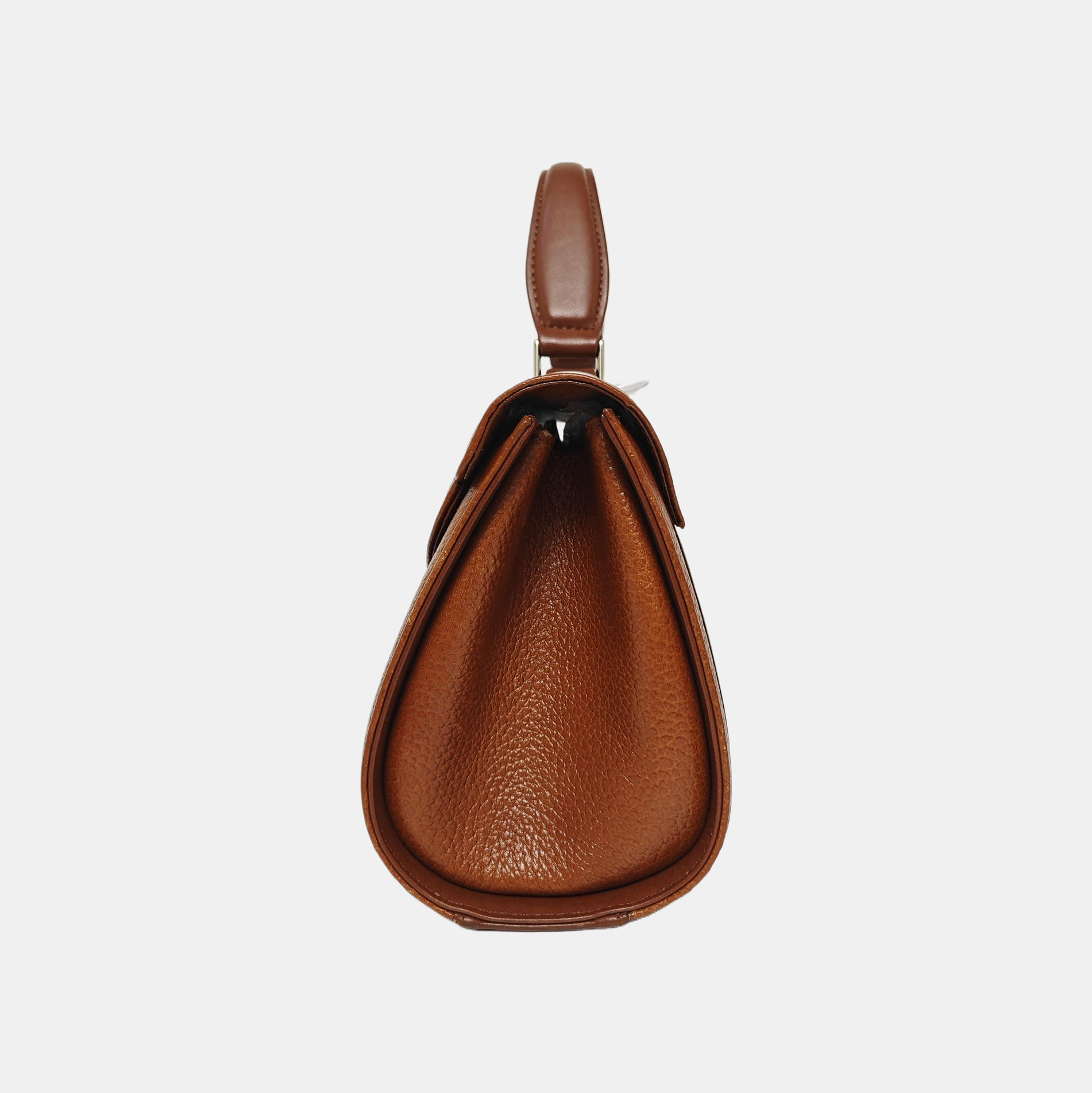 Calfskin Top Handle Bag Brown