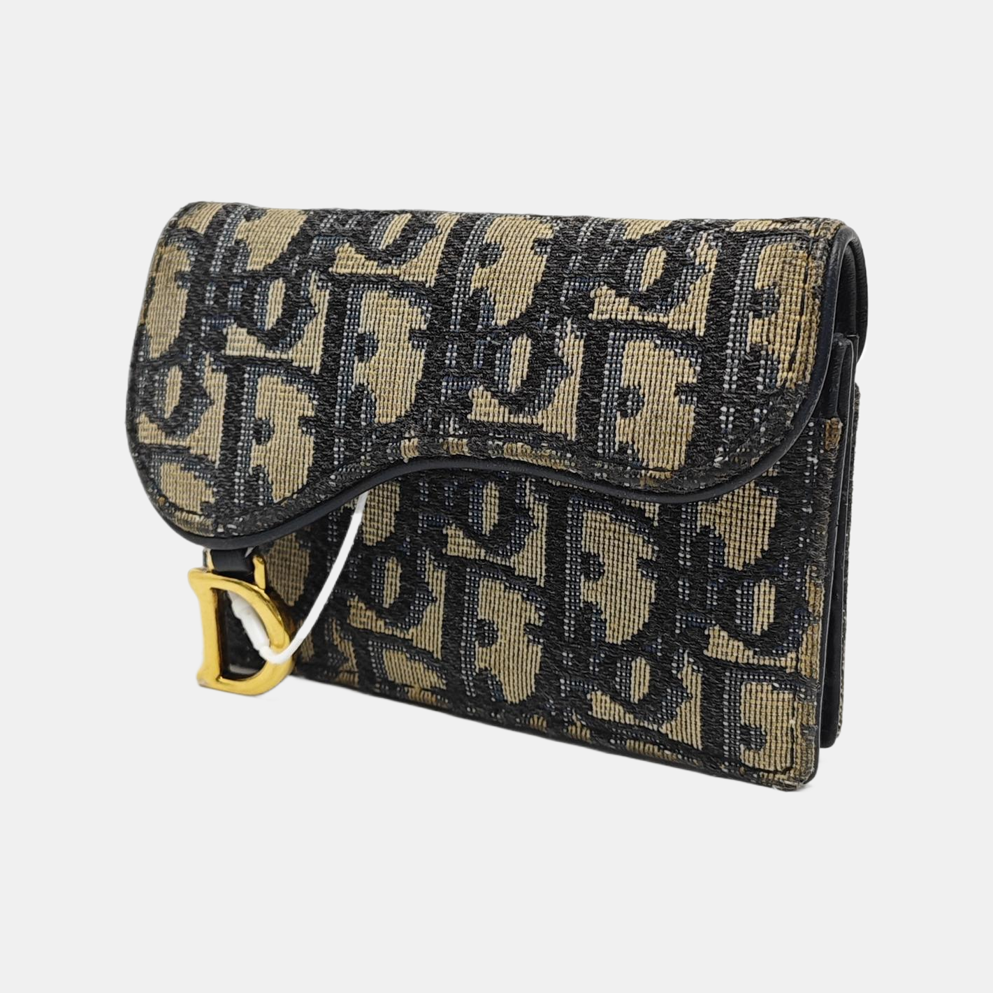 Authenticated pre-owned  Saddle Monogram Canvas Blue Card Holder - Card Holder at Looply