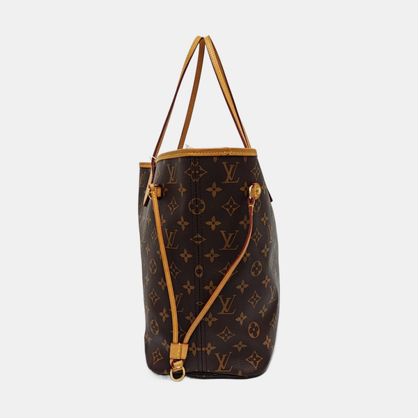 NEVERFULL MM Monogram Coated Canvas Brown