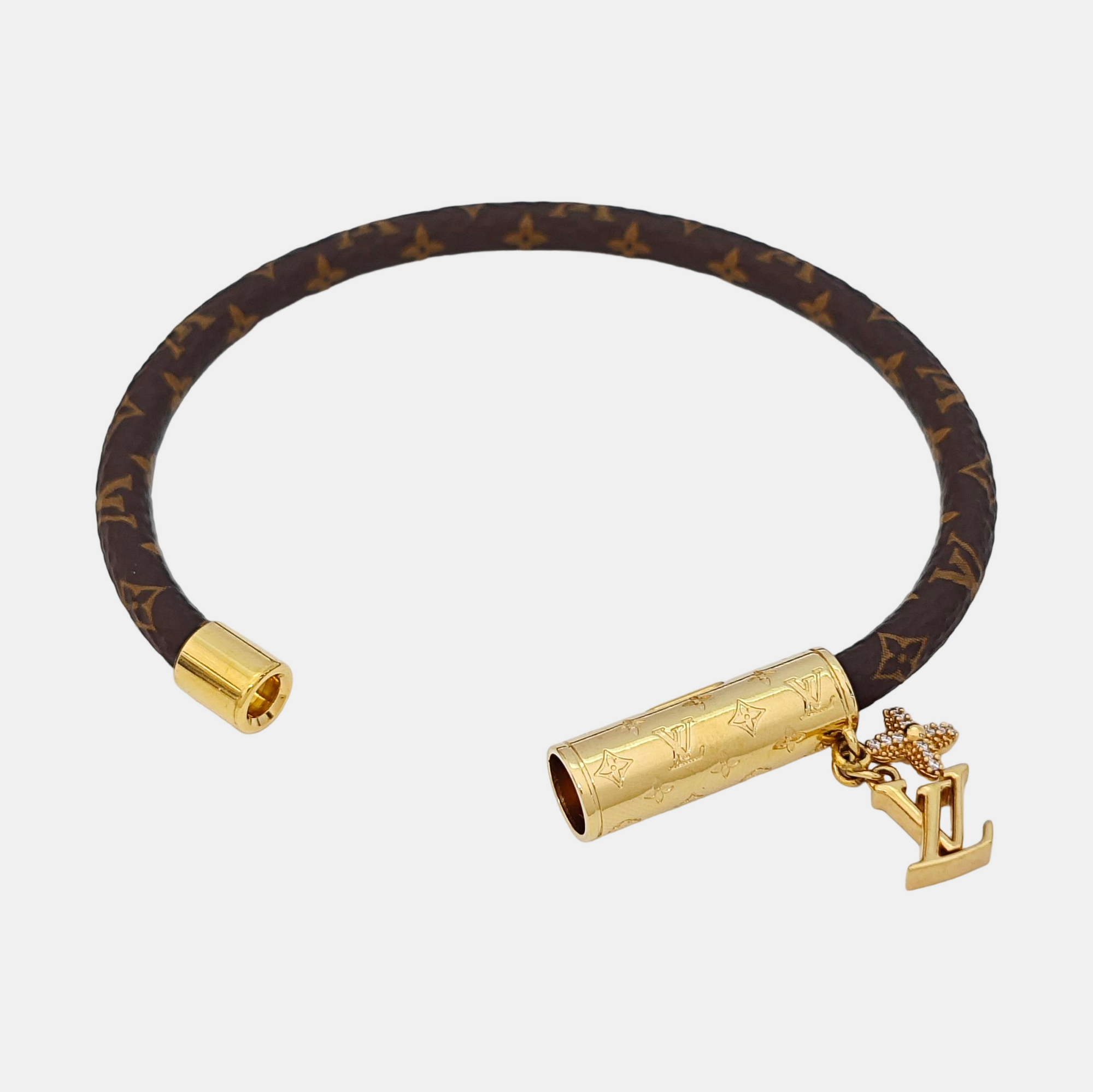 LV Push Coated Canvas Brown Bangle