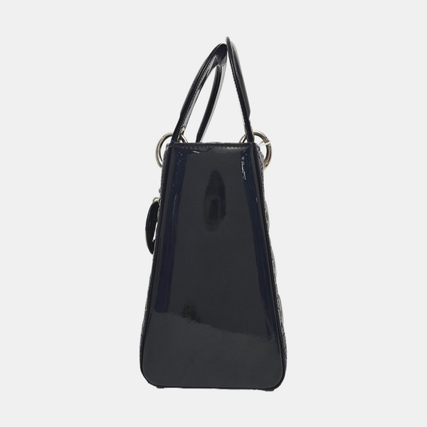 Lady Dior Medium Cannage Patent Leather Purple