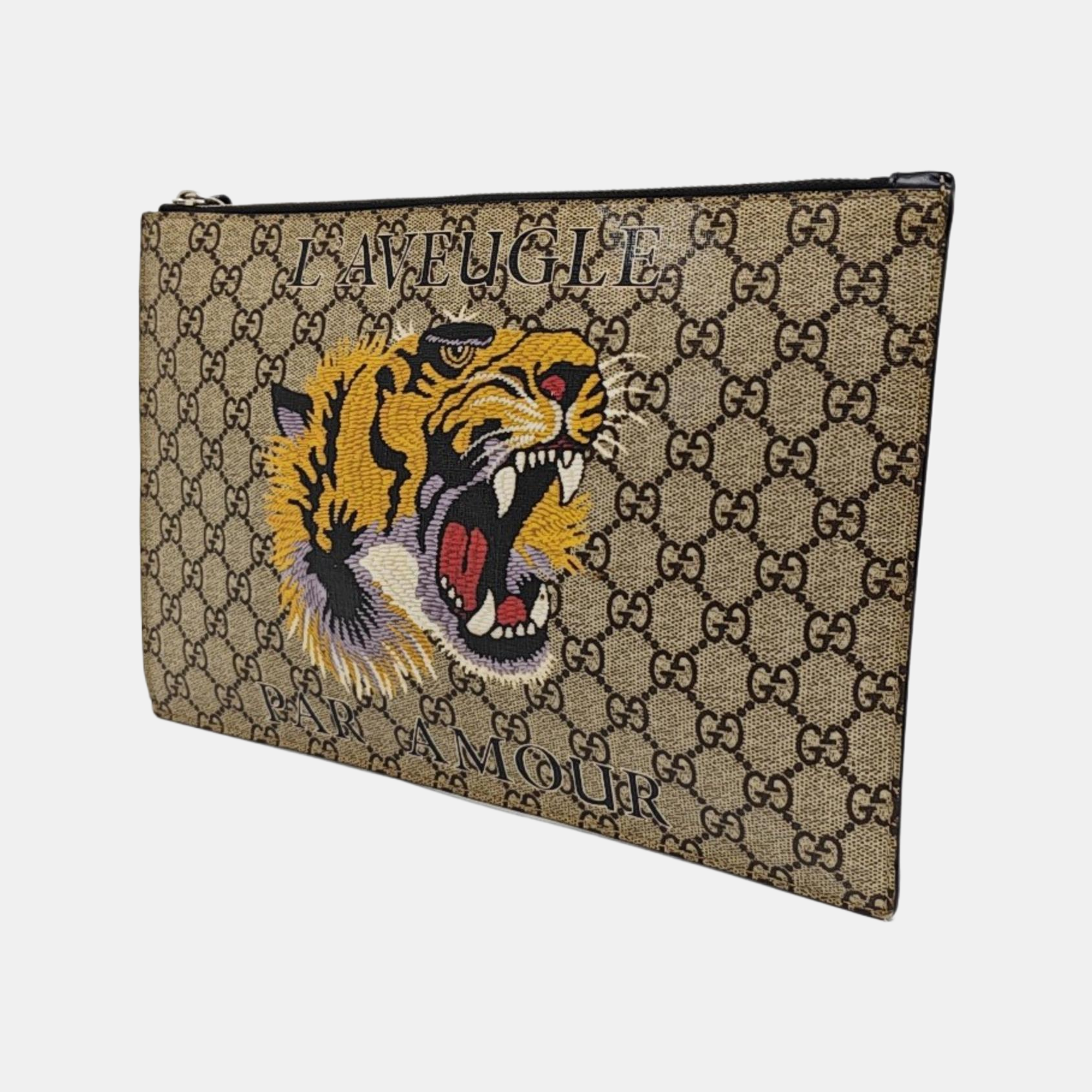 GG Supreme Monogram Coated Canvas Brown